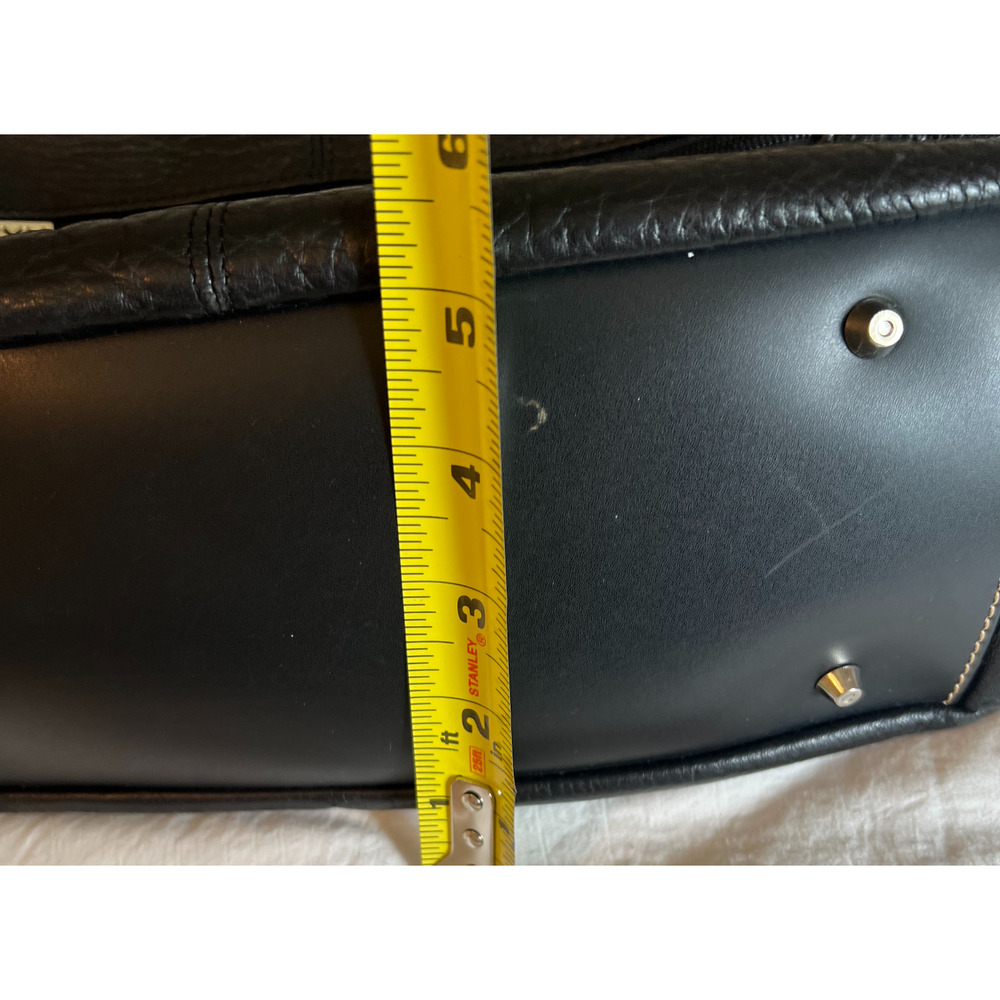 MAXX New York Black Leather Shoulder Bag Hobo Purse Large Pocket Handbag Silver - Picture 8 of 16